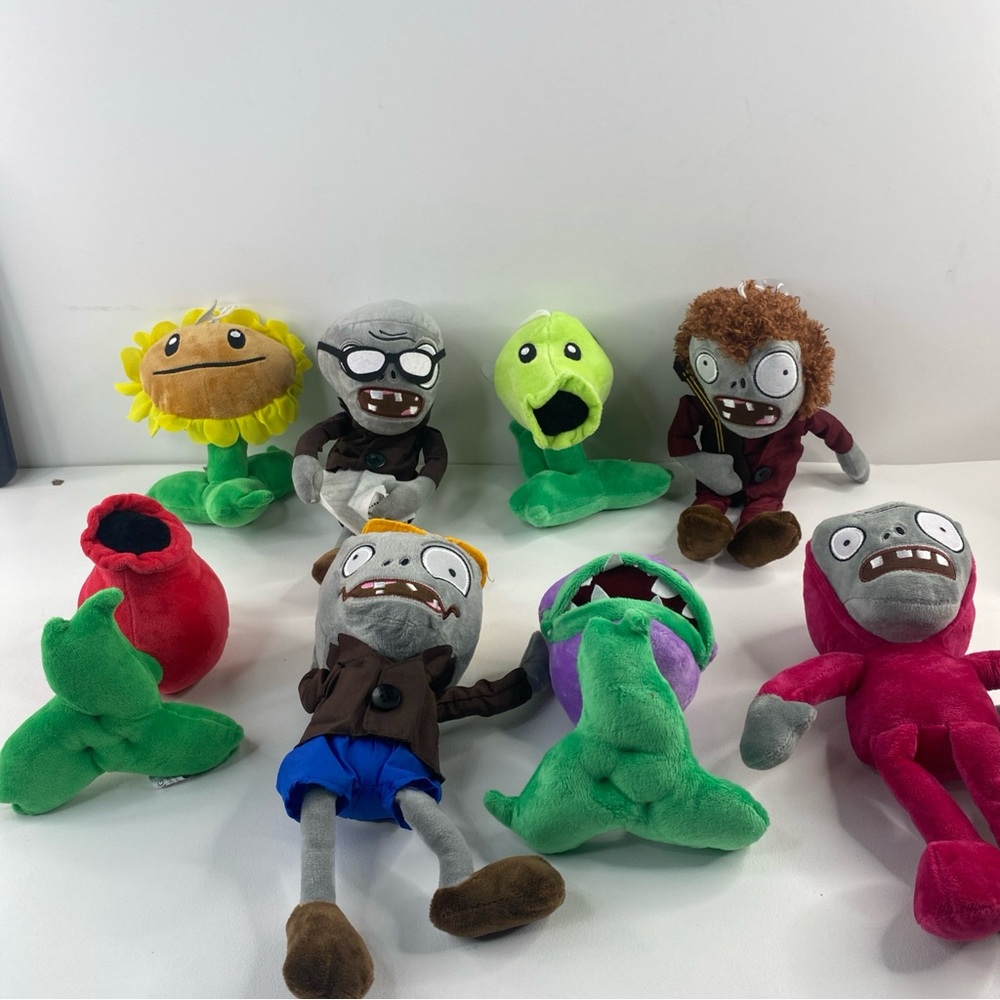 Lot Of 8 Plants vs Zombies PvZ PEASHOOTER Plush Toy Linxin 7" Popcap & More